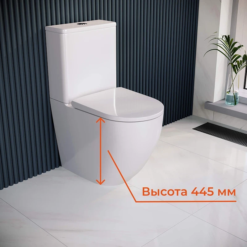 Унитаз компакт RGW SW-03 67420103-01 с бачком и сиденьем Микролифт фаянс напольный