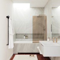 Шторка на ванну Maybah Glass MGV-74-2у 600x1400 в узком профиле Бронза стекло бронзовое матовое
