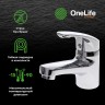 Смеситель для раковины Orange OneLife P01-022cr с гигиеническим душем Хром пластик