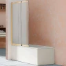 Шторка на ванну Vincea 100x145 VSB-1E100CLG профиль Брашированное золото стекло прозрачное
