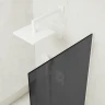 Шторка на ванну Maybah Glass MGV-88-1у 800x1400 в узком профиле Белый стекло графитовое матовое