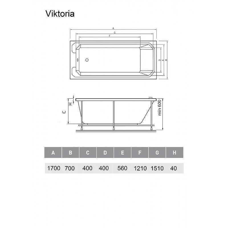 Акриловая ванна Relisan Viktoria 170х70 Гл000026566 цвет Белый