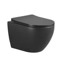 Унитаз Boheme Nero 961-SET-B подвесной цвет Черный матовый с сиденьем Микролифт