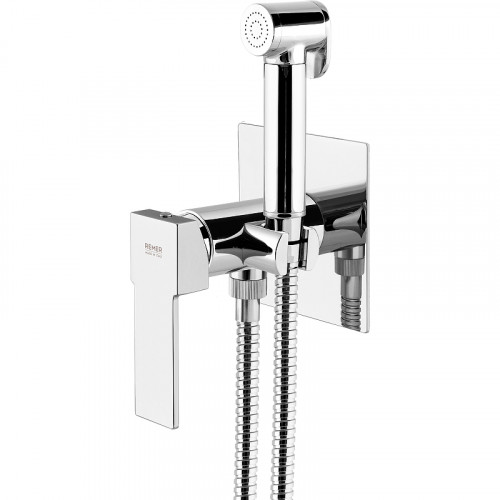 Гигиенический душ со смесителем Remer Qubica Q65W Хром латунь встраиваемый