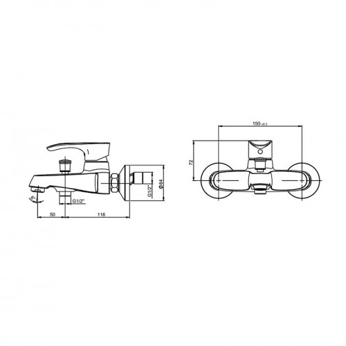 Смеситель для ванны Paini Palermo PACR111KM Хром