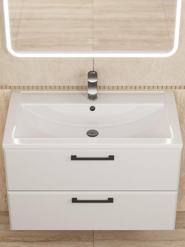 Тумба с раковиной Uperwood Foster New 80 KFosterNEW80w подвесная цвет Белый матовый