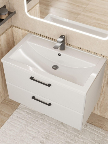 Тумба с раковиной Uperwood Foster New 80 KFosterNEW80w подвесная цвет Белый матовый