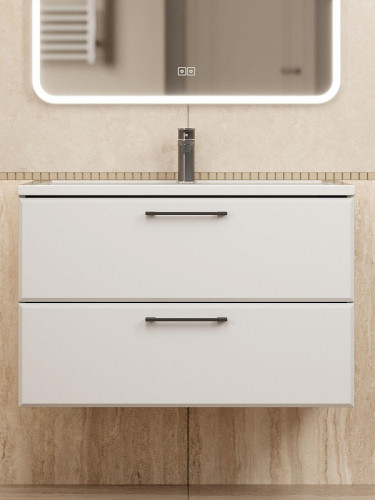 Тумба с раковиной Uperwood Foster New 80 KFosterNEW80w подвесная цвет Белый матовый