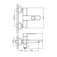 Смеситель для ванны Haiba HB60615-7 Черный матовый латунь на стену