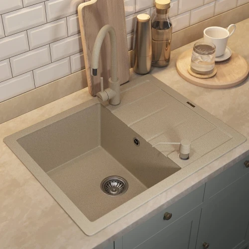 Кухонная мойка Uperwood Quartz Premium UPD-03-02 65 3910202109 цвет Бежевый матовый