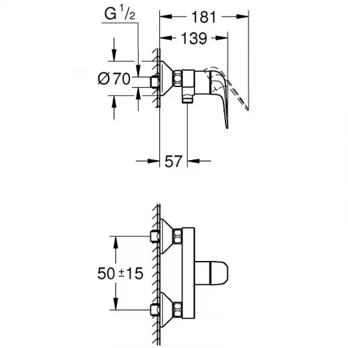 Смеситель для душа Grohe Euroeco 32740001 цвет Хром
