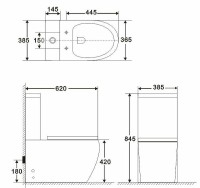 Унитаз компакт BelBagno Amanda BB051CPR без бачка и сиденья фаянс напольный
