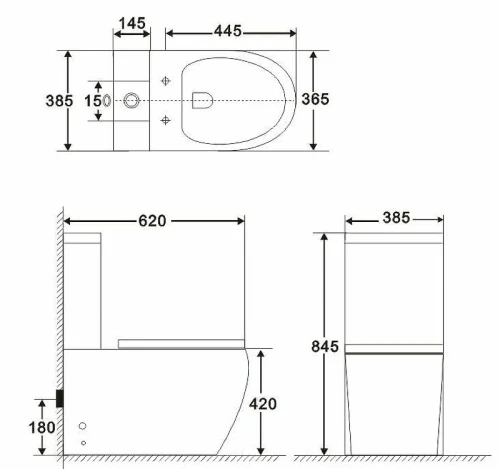 Унитаз компакт BelBagno Amanda BB051CPR без бачка и сиденья фаянс напольный