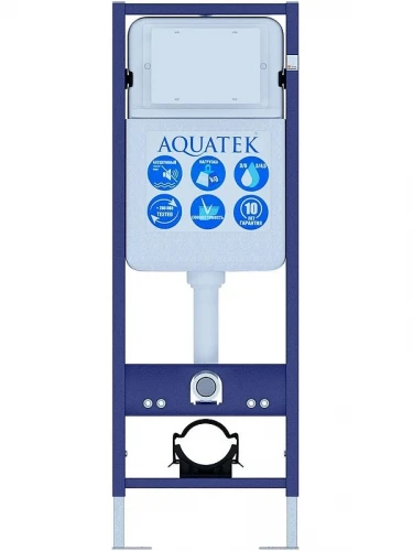 Комплект унитаза с инсталляцией Aquatek Set Aquatek Европа T-17-KDI14 цвет Белый с сиденьем Микролифт и клавишей смыва цвет Хром матовый