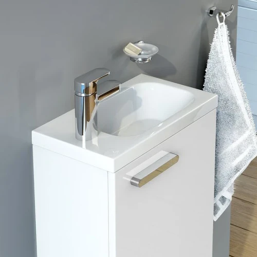 Раковина Ravak Chrome 40 L XJGL1100000 Белая искусственный камень (литьевой мрамор) подвесная, полувстраиваемая