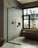 Душевая перегородка Maybah Glass MGD-677-6у 1090x1950 в узком профиле Черный стекло прозрачное