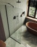 Душевая перегородка Maybah Glass MGD-677-6у 1090x1950 в узком профиле Черный стекло прозрачное