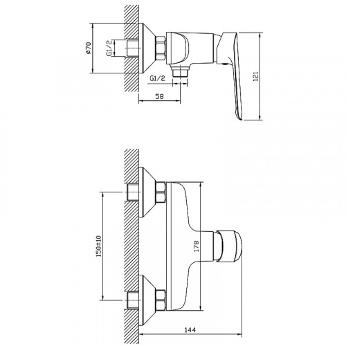 Смеситель для душа ESKO Lagos LG 80 Хром