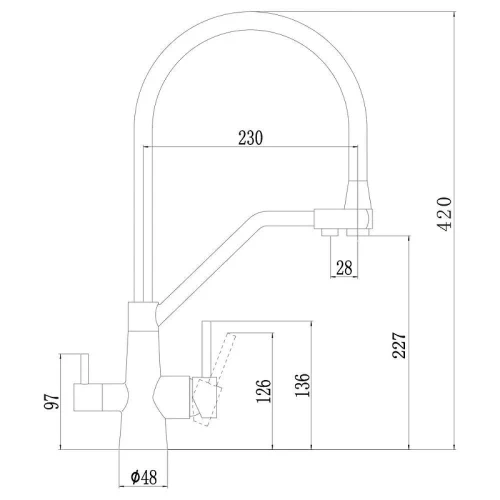 Смеситель для кухни Fmark FS0662-L01-V2 цвет Сатин
