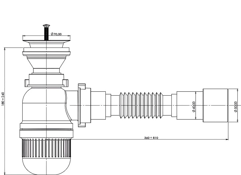 Сифон для раковины Bettoserb 125321 цвет Серый