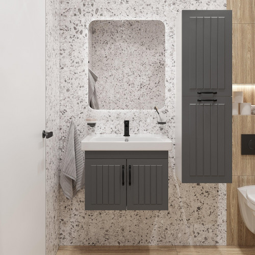 Комплект мебели для ванной DIWO Сочи 60 подвесной цвет Антрацит