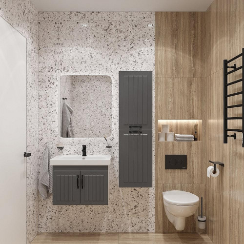 Комплект мебели для ванной DIWO Сочи 60 подвесной цвет Антрацит