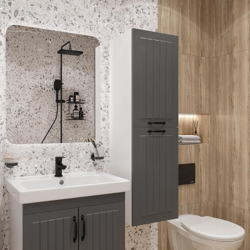 Комплект мебели для ванной DIWO Сочи 60 подвесной цвет Антрацит