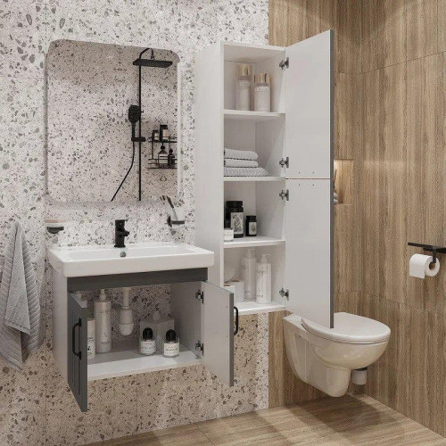 Комплект мебели для ванной DIWO Сочи 60 подвесной цвет Антрацит