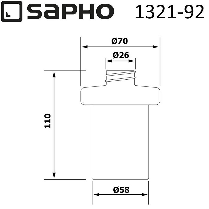 Колба для дозатора Sapho Olymp 1321-92 цвет Белый