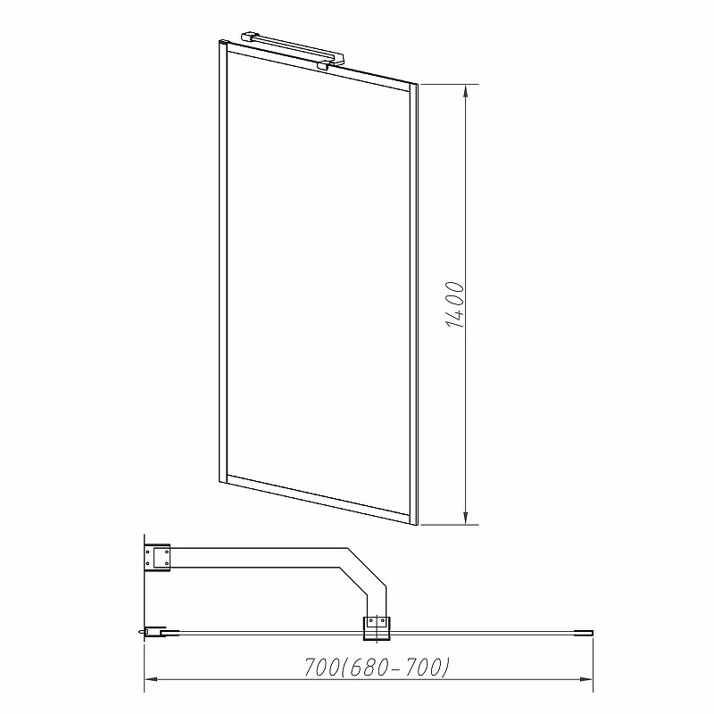 Шторка на ванну Vincea 70x140 VSB-41700CLG профиль Брашированное золото стекло прозрачное