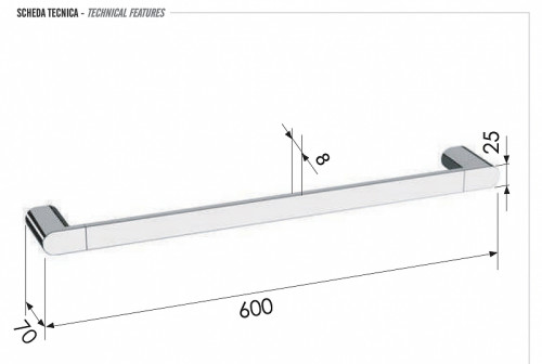 Полотенцедержатель Remer Lounge LN30DO цвет Золото глянцевое