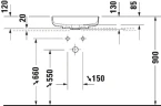 Раковина накладная Duravit Vitrium 45 2661463279 цвет Белый