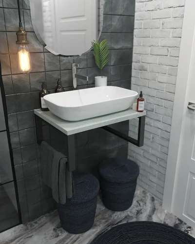 Столешница под раковину 1MarKa Grunge Loft 60 Ц0000001586 Бетон светлый