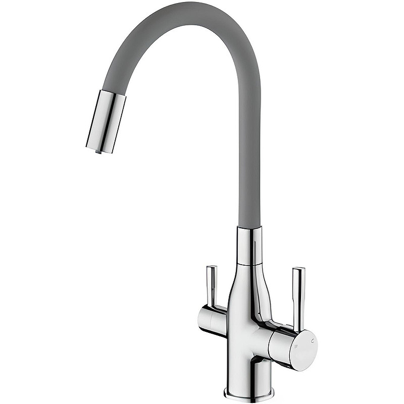 Смеситель для кухни Frap H96 F4396 Хром Серый латунь на столешницу