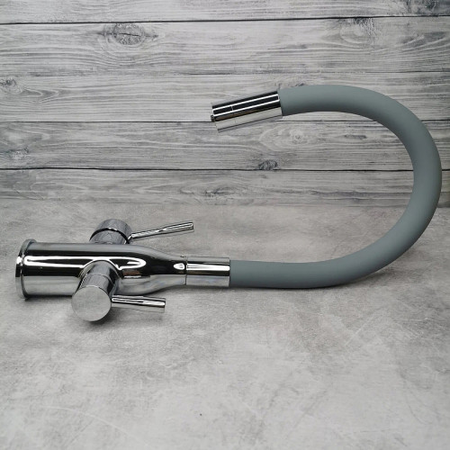 Смеситель для кухни Frap H96 F4396 Хром Серый латунь на столешницу