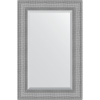 Зеркало Evoform Exclusive 87х57 BY 3935 с фацетом в багетной раме - Серебряная кольчуга 88 мм стекло
