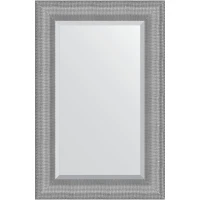 Зеркало Evoform Exclusive 87х57 BY 3935 с фацетом в багетной раме - Серебряная кольчуга 88 мм стекло