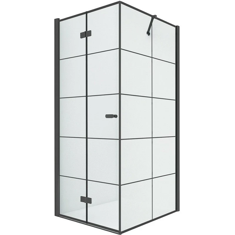 Душевой уголок New Trendy New Soleo Black 90х90 L D-0289A/D-0120B профиль Черный стекло прозрачное