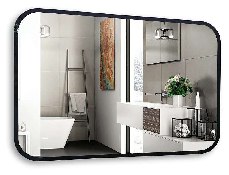 Зеркало Art&Max Siena S 120 AM-SieS-1200-800-DS-F с подсветкой цвет Черный с бесконтактным выключателем