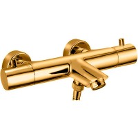 Смеситель для ванны Paffoni Light LIQ022HGSP Золото медовое брашированное на стену