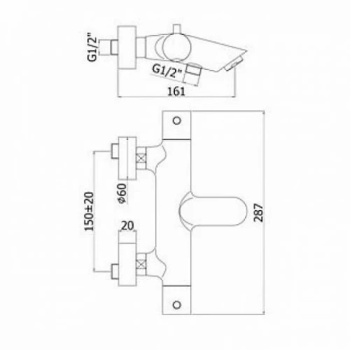 Смеситель для ванны Paffoni Light LIQ022HGSP Золото медовое брашированное на стену