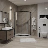 Душевой уголок Niagara Nova 120х80 682108111BLACK профиль цвет Черный матовый стекло прозрачное
