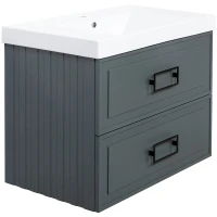 Тумба под раковину La Fenice Cubo 80 FNC-01-CUB-G-80-2 подвесная Серая матовая МДФ / ЛДСП