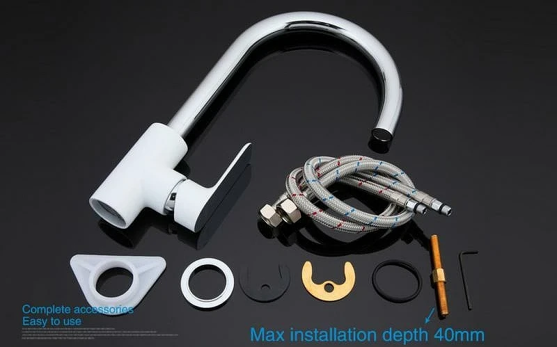 Смеситель для кухни Gappo G48 G4048 Белый Хром