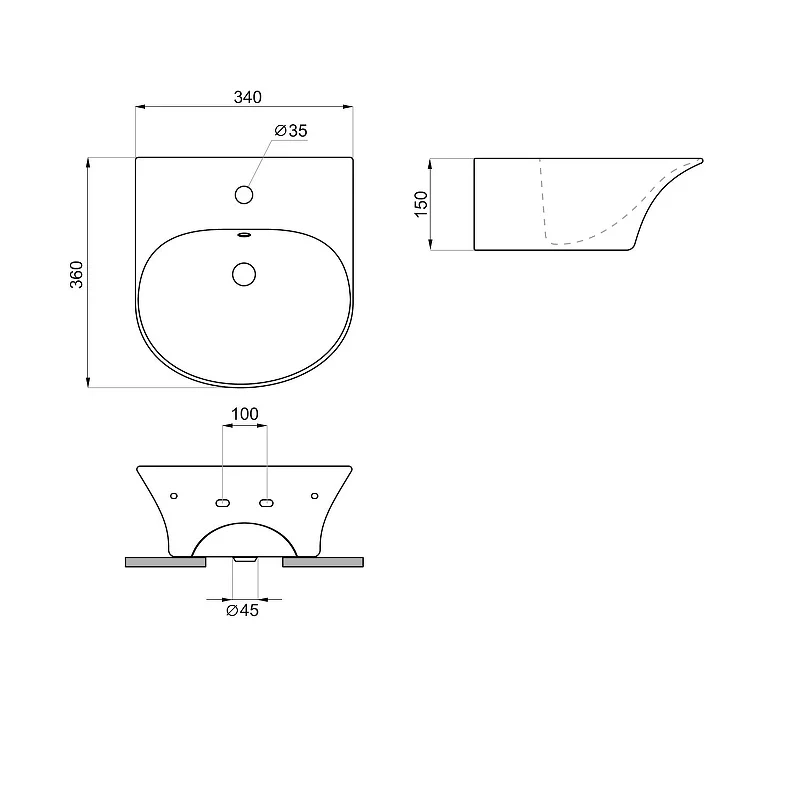 Раковина Lavinia Boho Bathroom Sink 34 33311071 цвет Белый глянцевый