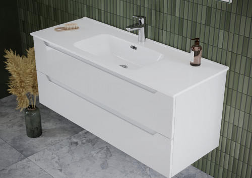 Тумба под раковину Sancos Norma 2.0 120 NR2.0120-1W подвесная Белый глянец МДФ / ЛДСП