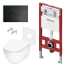 Унитаз с инсталляцией Tece Spring base K401115WCR цвет Белый с сиденьем Микролифт и клавишей смыва цвет Черный матовый
