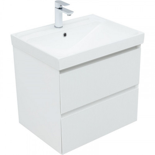 Тумба под раковину Aquanet Альтера 60 337154 подвесная Белая матовая МДФ / ЛДСП