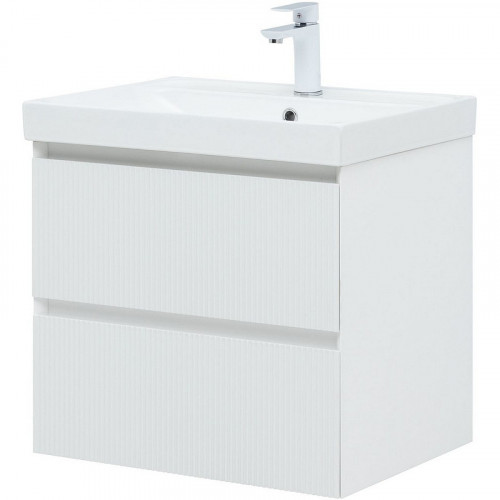 Тумба под раковину Aquanet Альтера 60 337154 подвесная Белая матовая МДФ / ЛДСП