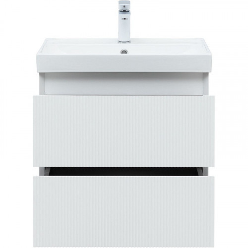 Тумба под раковину Aquanet Альтера 60 337154 подвесная Белая матовая МДФ / ЛДСП